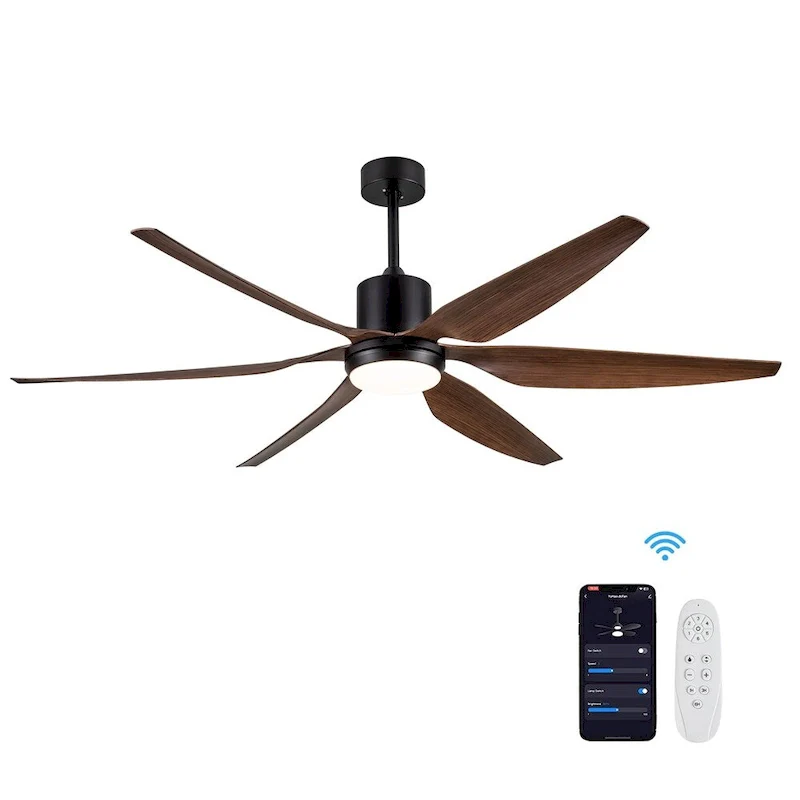 66 Integrated LED Ceiling Fan Lighting with Remote - N/A
