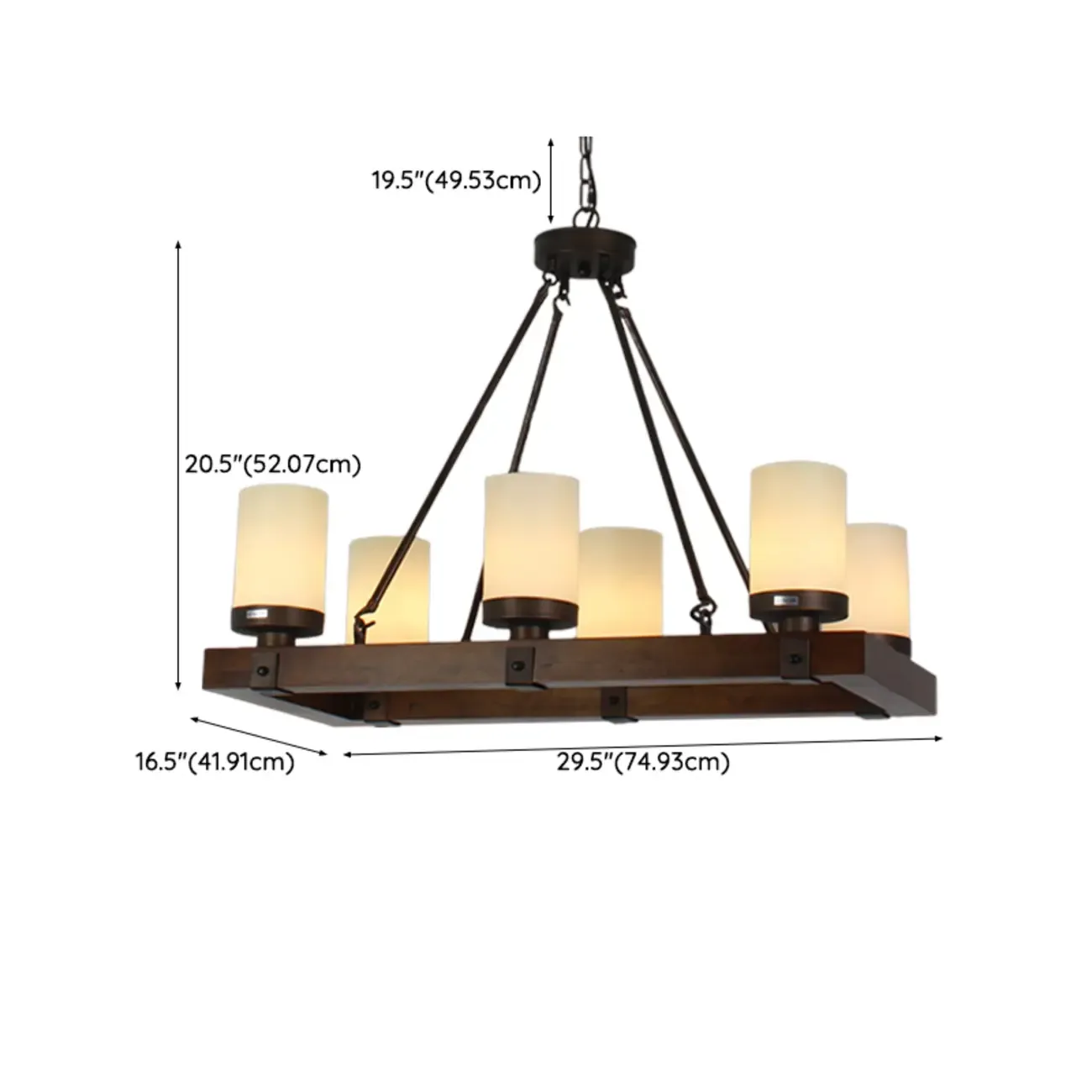 6-Light Industrial Metal Kitchen Island Pendant Lighting