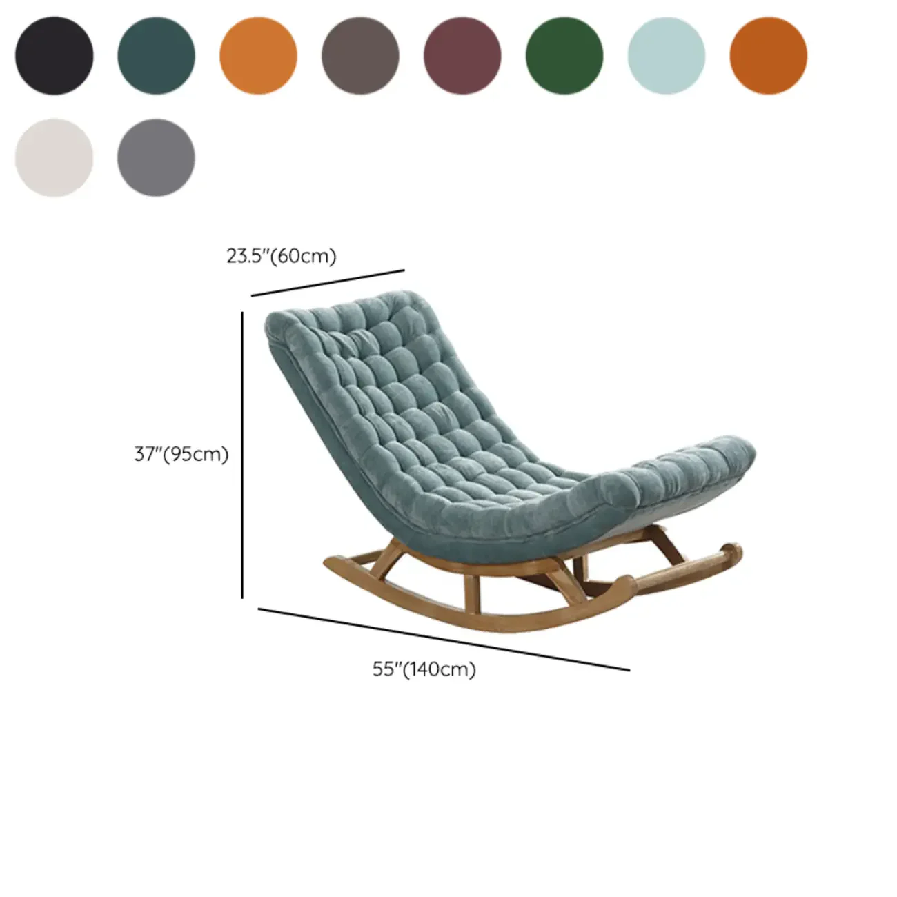 Modern Upholstered Ergonomic Rocking Chair with Ottoman