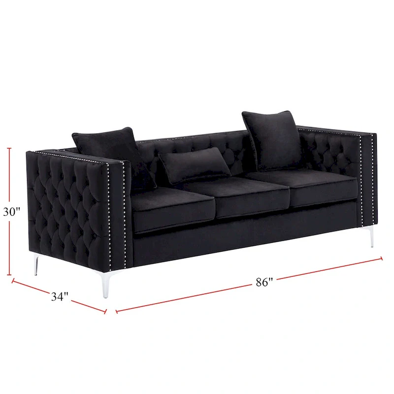 Velvet Fabric Sofa Loveseat Living Room Set