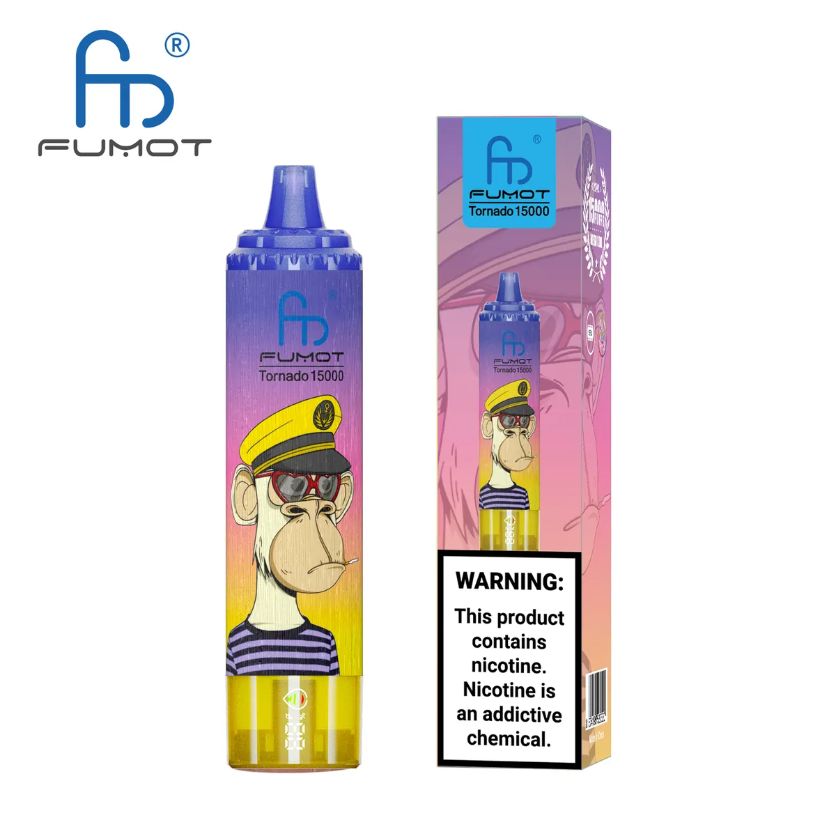 Fumot Tornado 15000 Peach Blueberry Candy – Einweg-Vape mit Einzelverpackung