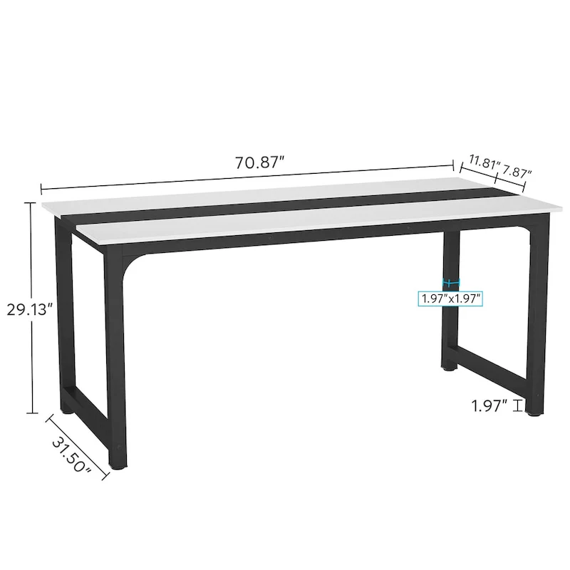 70.8 Large Computer Desk Conference Table with Thicken Frame
