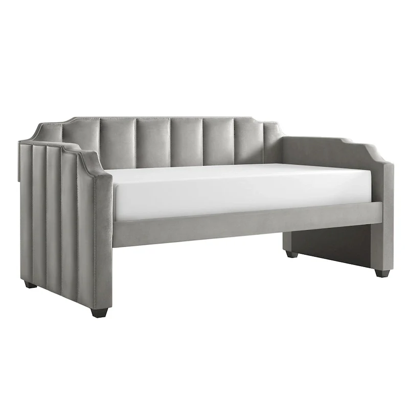Glam Grey Velvet Daybed by