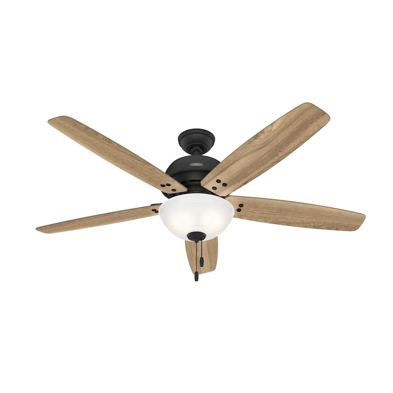 Hunter 60  Reveille Ceiling Fan with LED Light Kit and Pull Chain, Rustic, Transitional