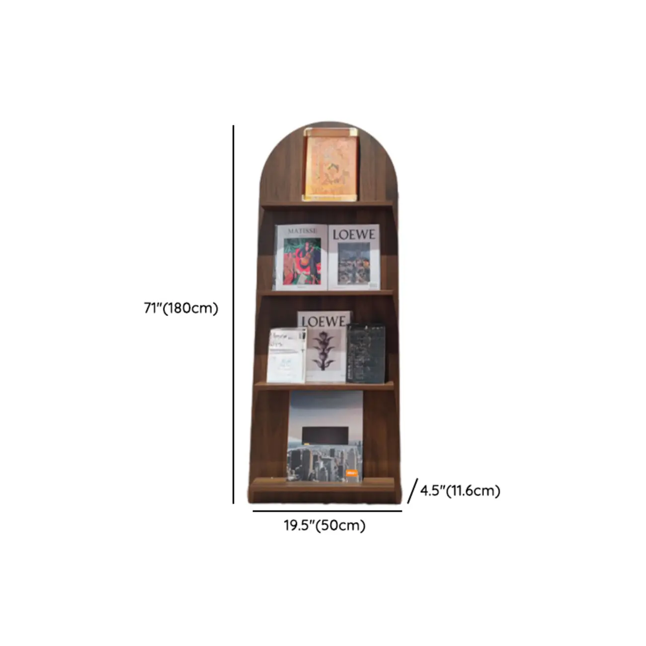 Modern Small Display Vertical Laminate Wood Bookcase