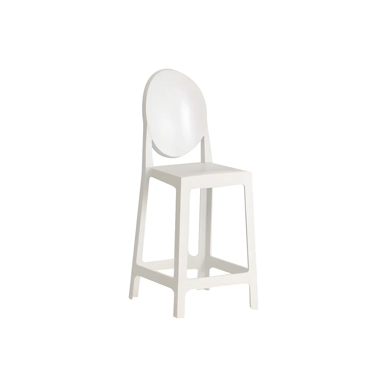 Modern Acrylic Smooth Elegant Circular Backrest Bar Stool