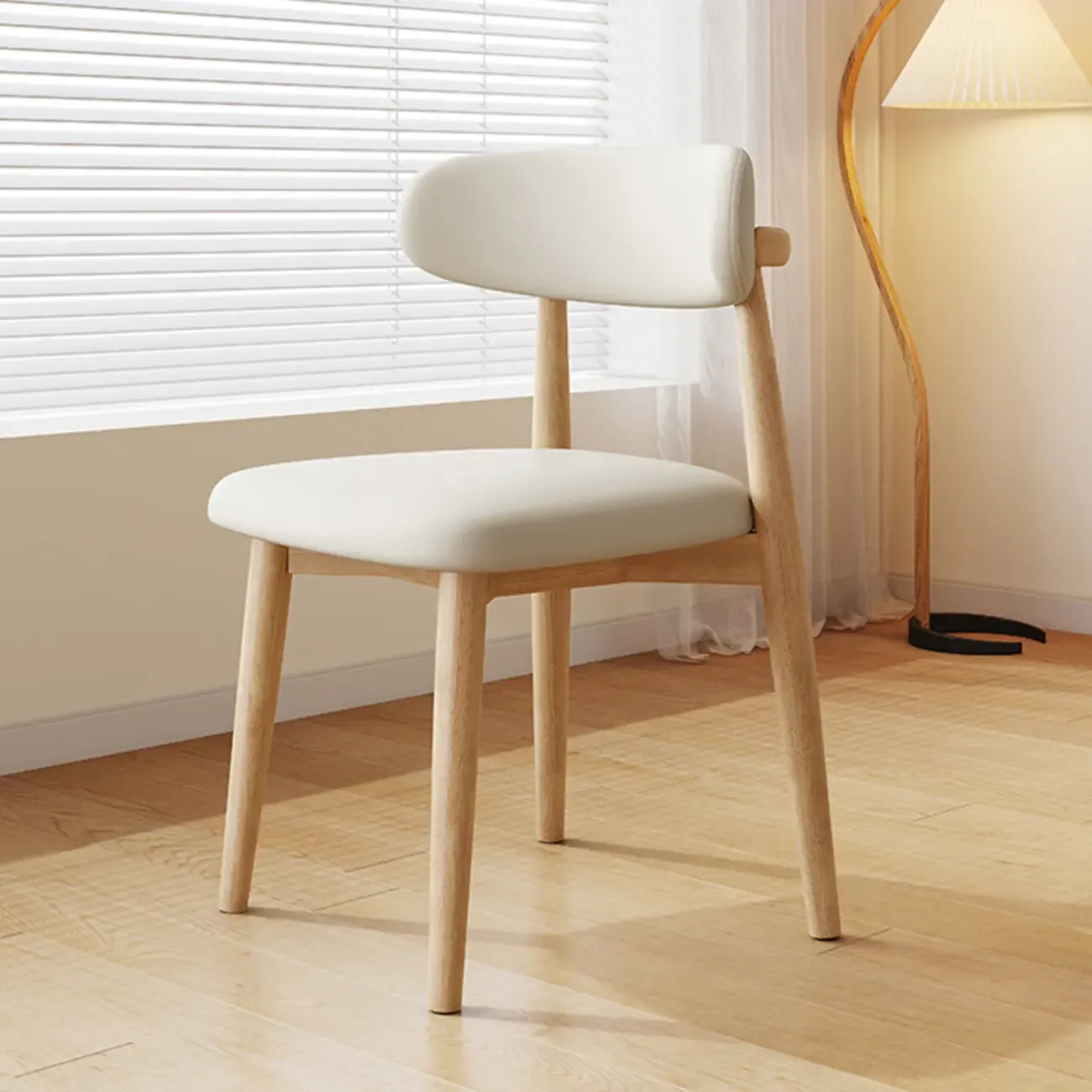 Mid-Century Modern Wooden Dining Chair Set of 2