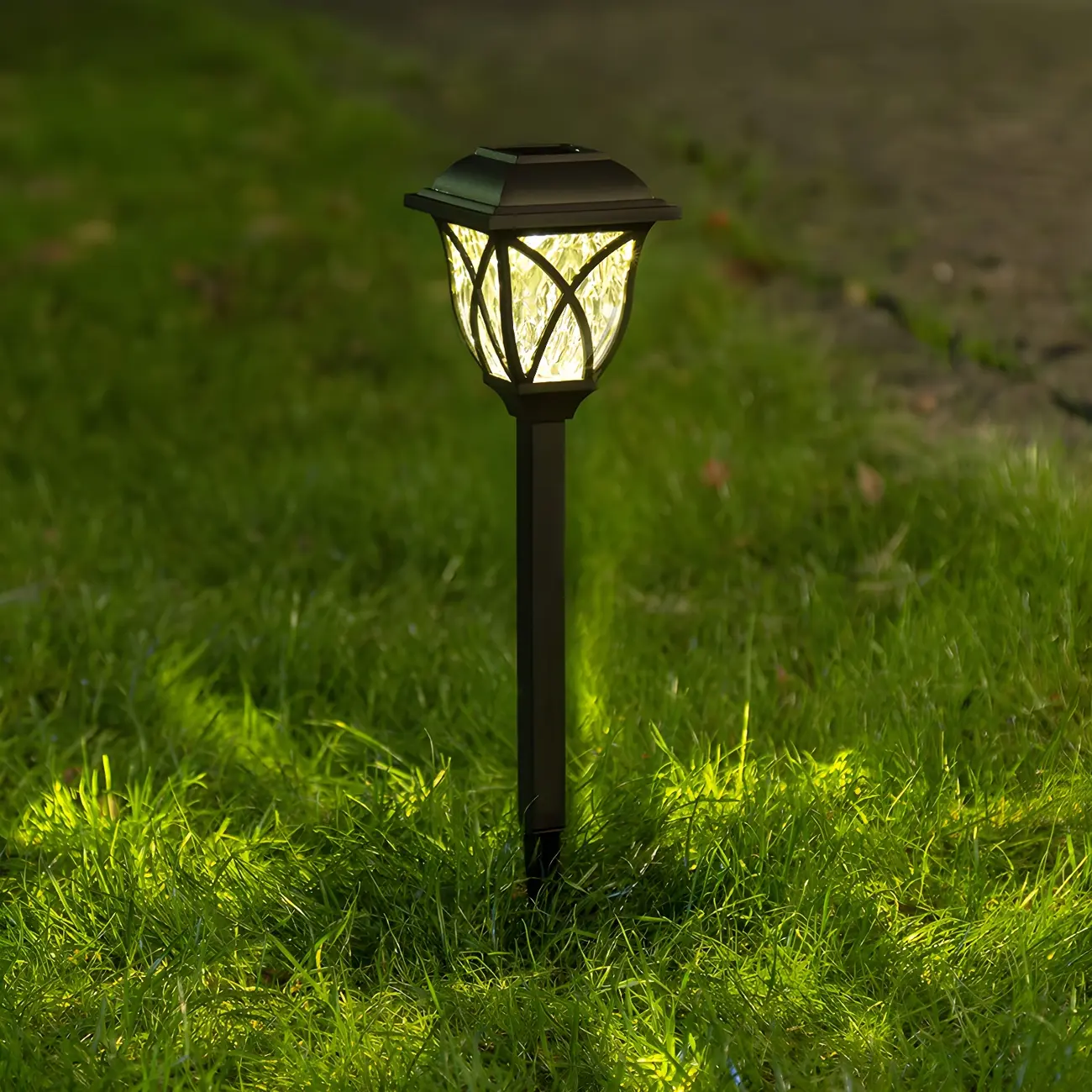 Artistic LED Solar Outdoor Bollard Light for Garden Pathway
