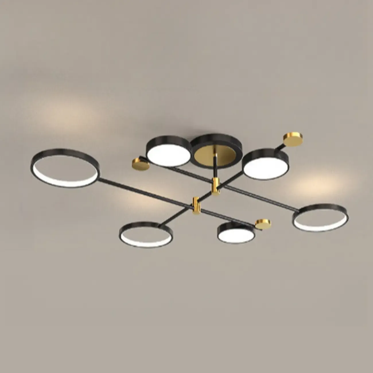 Modish Geometric Circular Dimmable Semi Flush LED Ceiling Light
