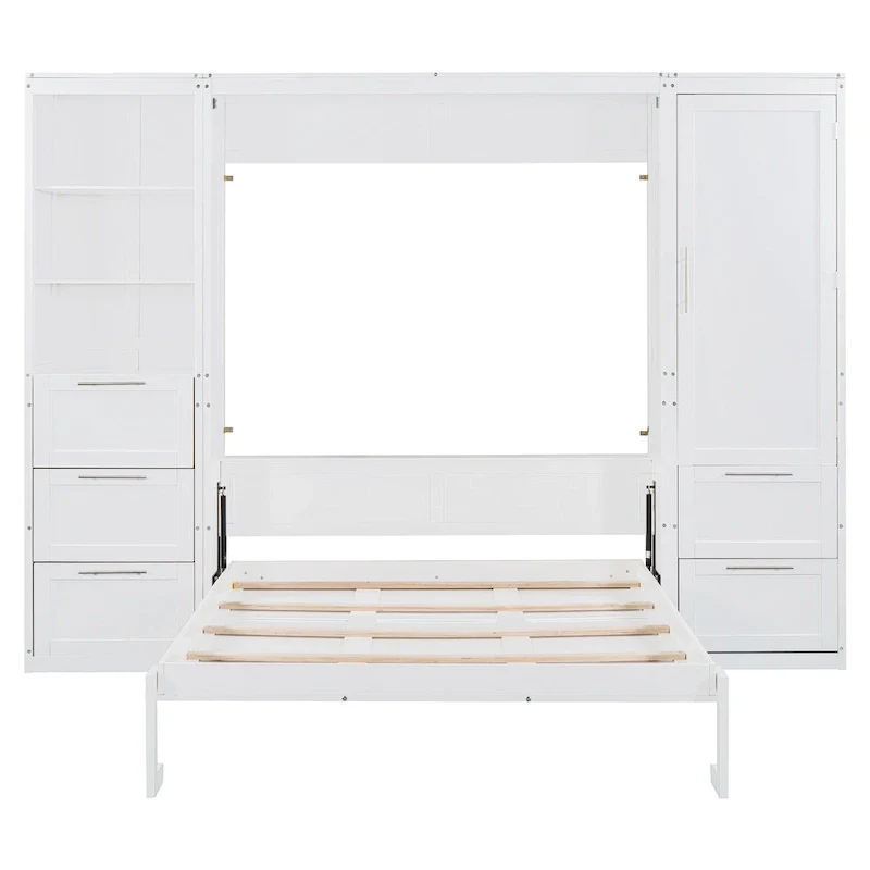 Modern Queen Murphy Bed with Closet and Drawers