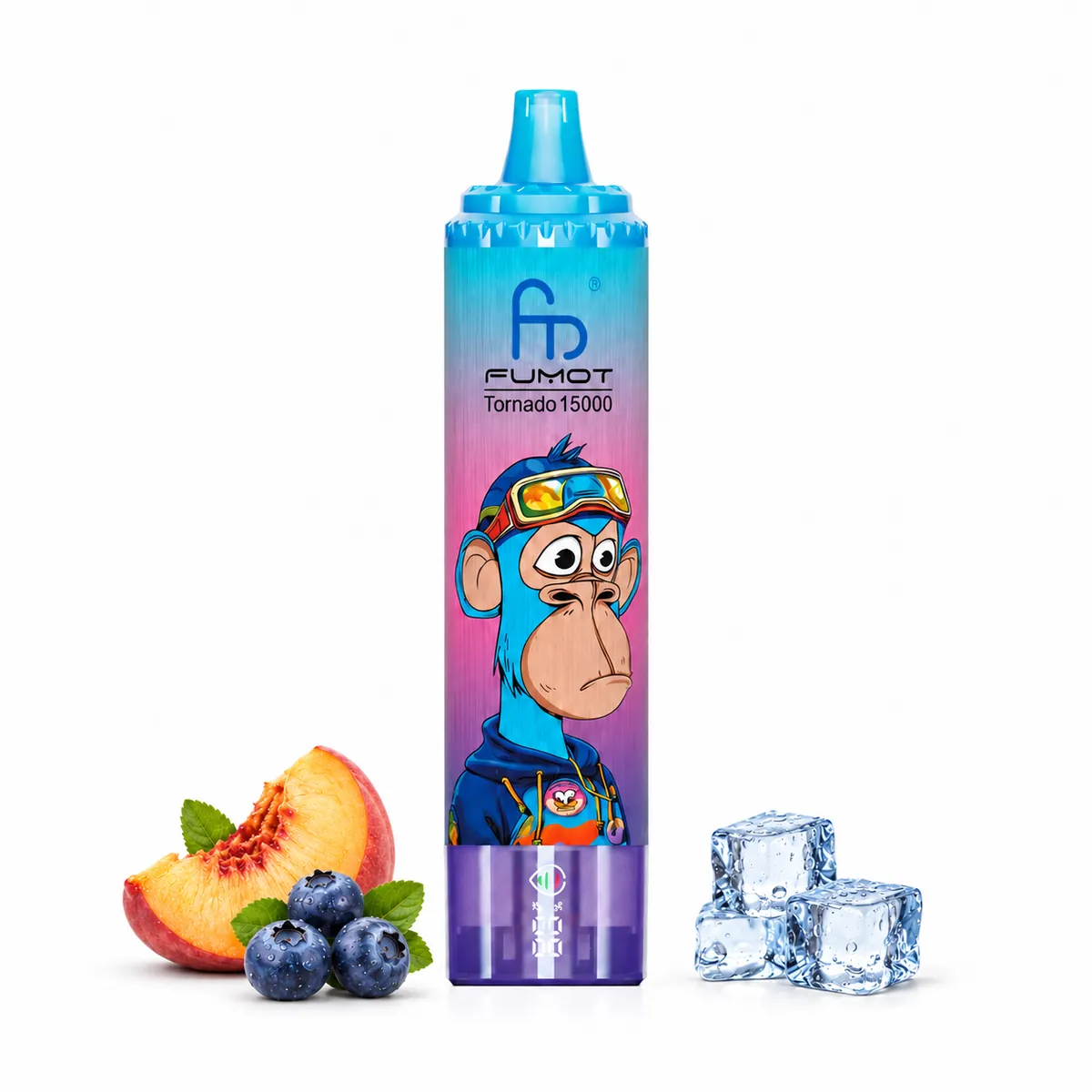 Fumot Tornado 15000 Blueberry Peach Ice – Einweg-Vape, Produktansicht