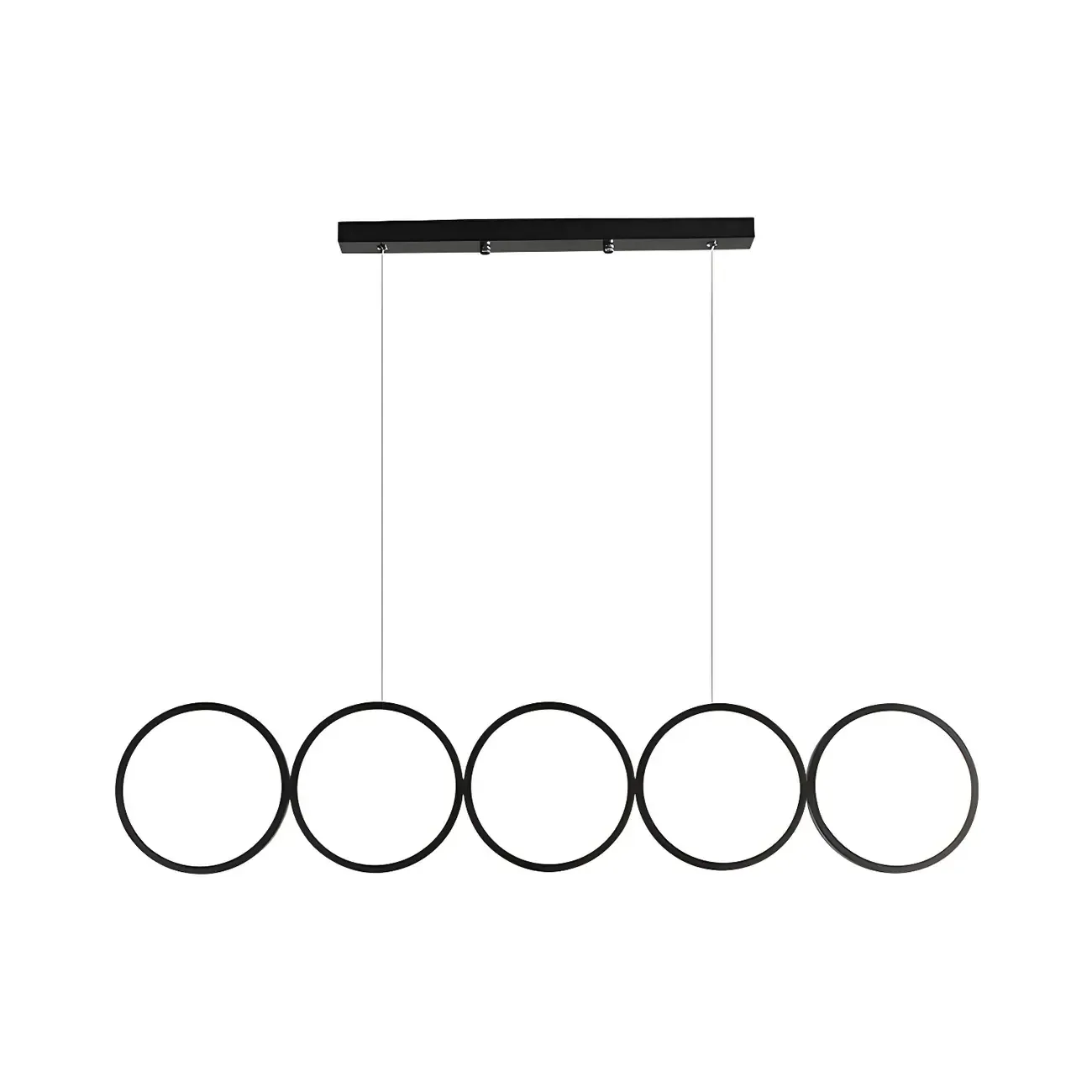 5-Light Modern Black Large Ring Island Pendant Light