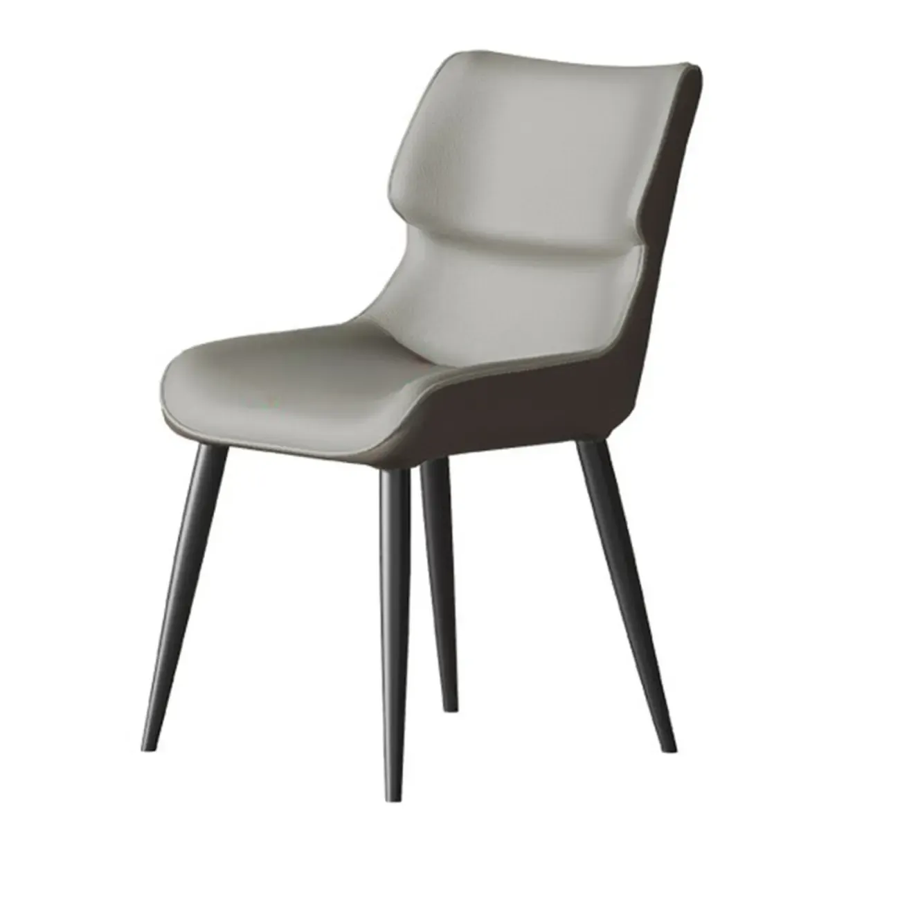 Modern Faux Leather Upholstery Dining Chair with Metal Legs