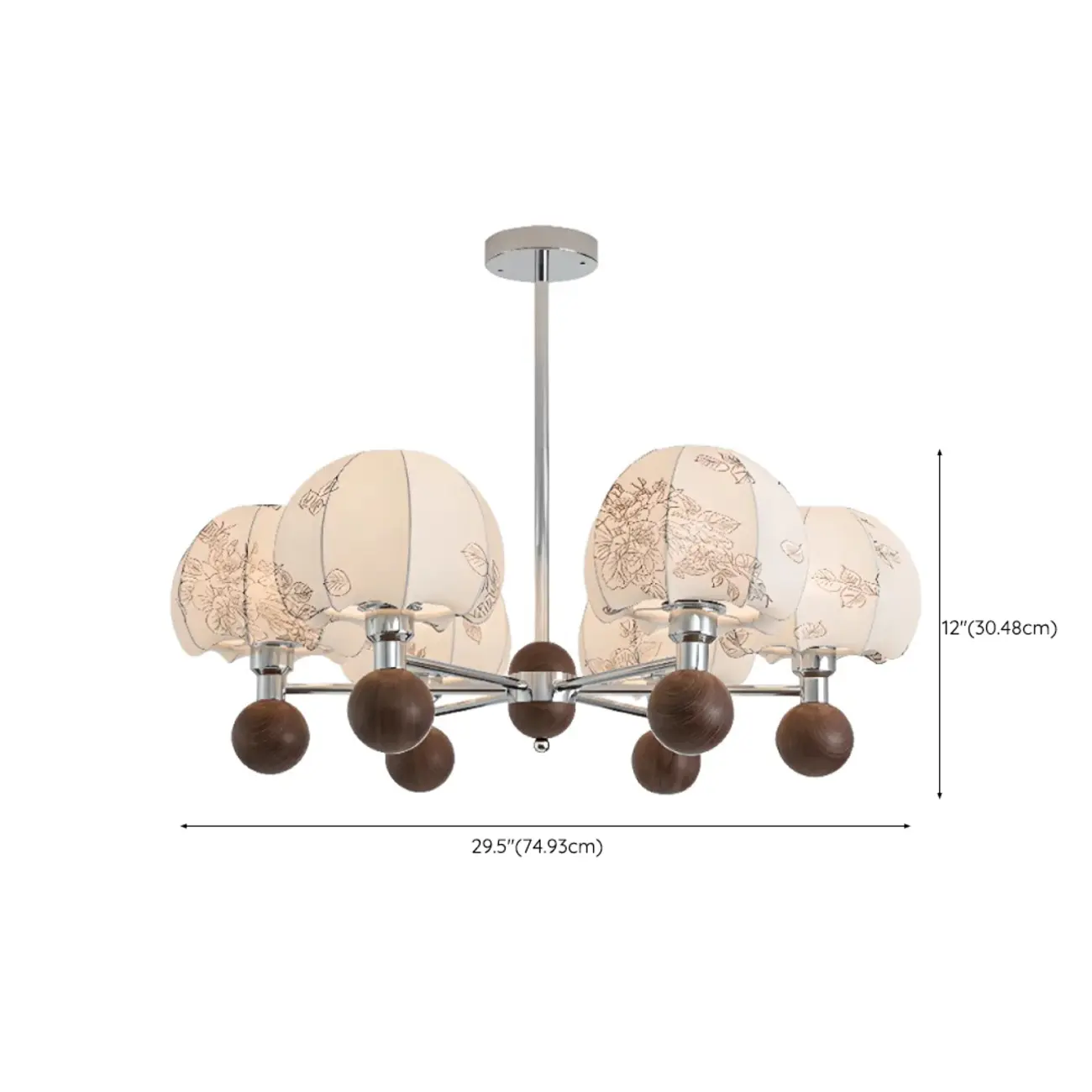 Rustic Beige Flower Fabric Elegant Chandelier