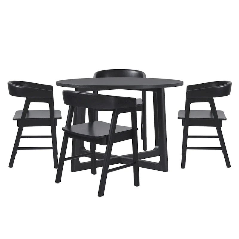 Middlebrook 5 Piece Dining Table Set with Solid Wood Chairs
