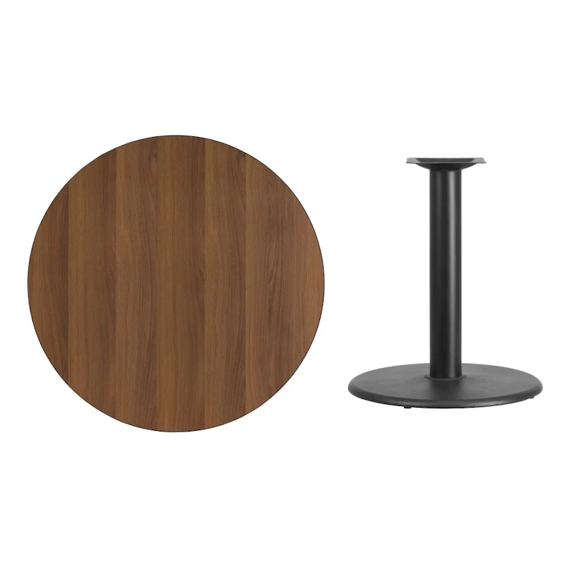 36 Round Laminate Table Top with 24 Round Table Height Base - 36W x 36D x 31.125H - 36W x 36D x 31.125H