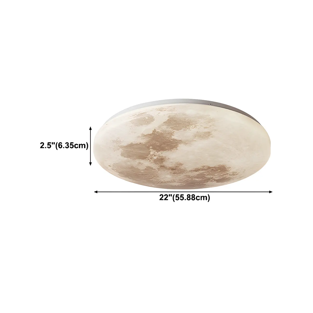 Modern Moon Design Dimmable LED Flush Mount Ceiling Light