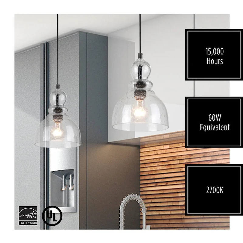Westinghouse Lighting 9-Watt (60-Watt Equivalent) Clear A19 Dimmable Filament LED Light Bulb, Medium Base - 6-Pack