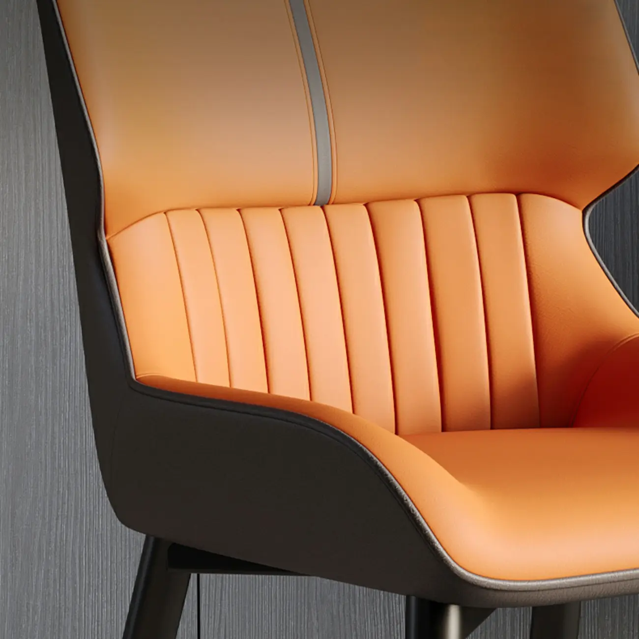 Leather Low Solid Back Armless Dining Side Chair