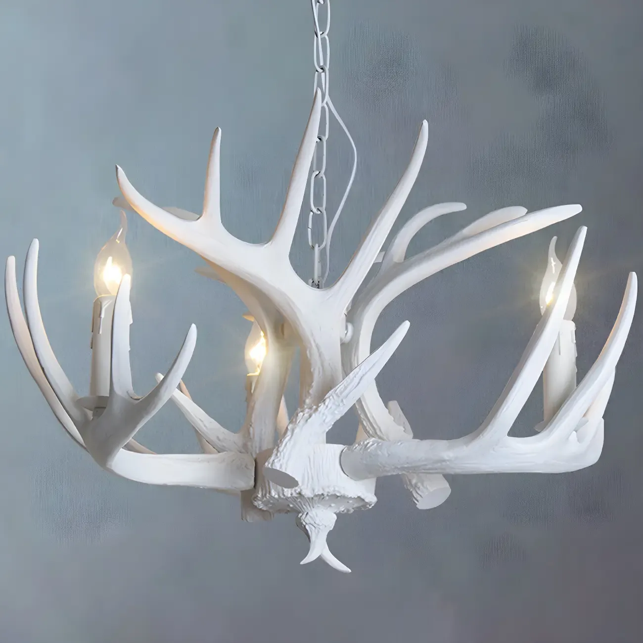 Rustic Unique Resin Antler Candelabra Chandelier