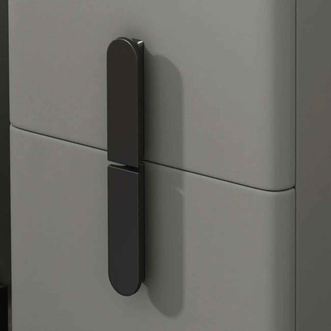 Trendy Gray Bedside 2-Drawer Nightstand with Stone Top