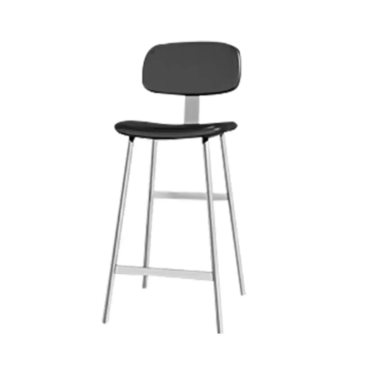 Industrial Faux Leather Metal Frame Bar Stools with Backs