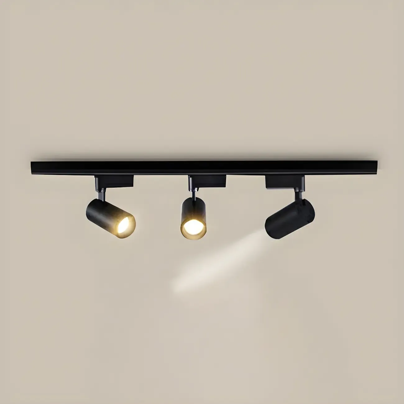 Simple 3-Light Cylinder Metal Black LED Track Light
