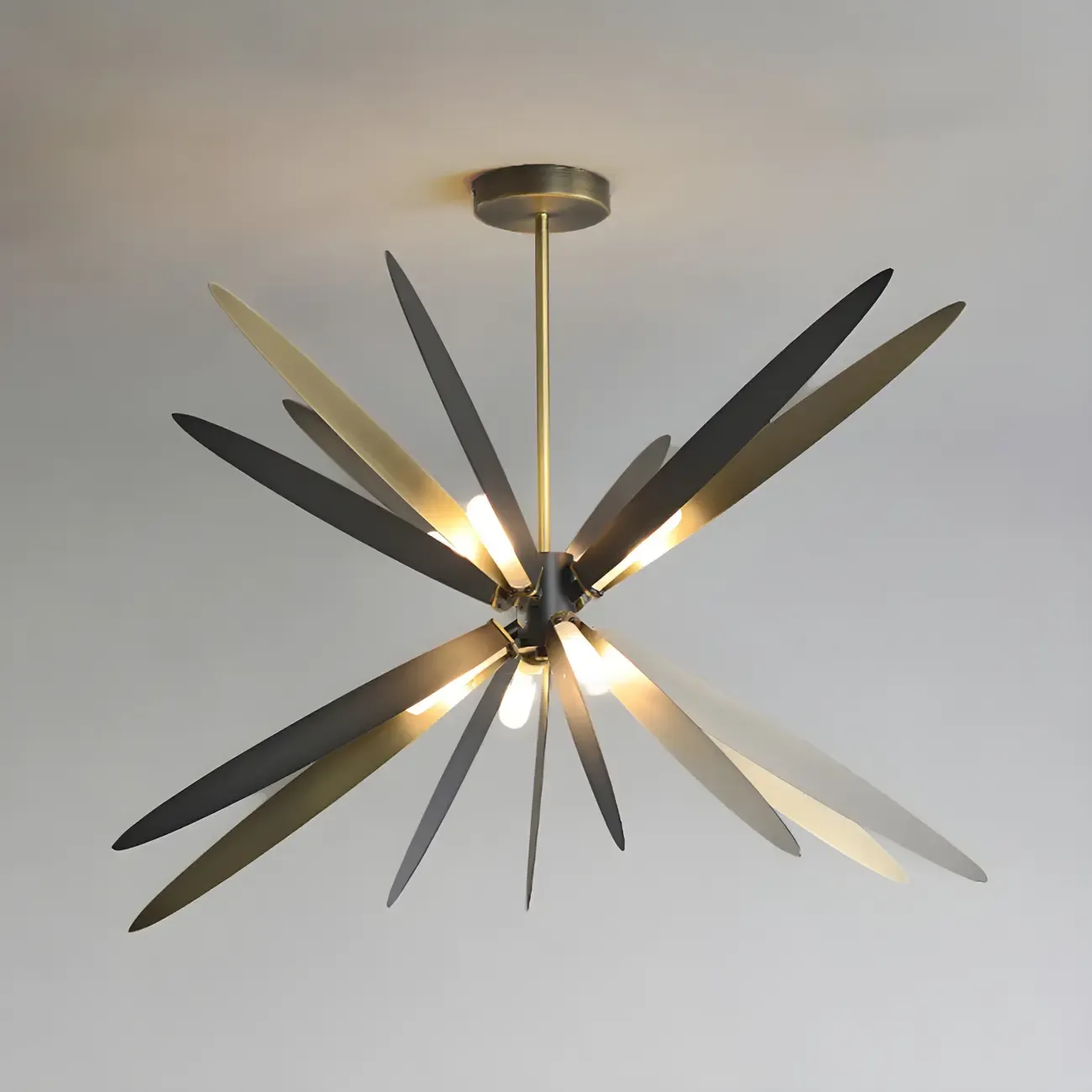 Modern Metal Sputnik Starburst Chandelier Adjustable Downrod