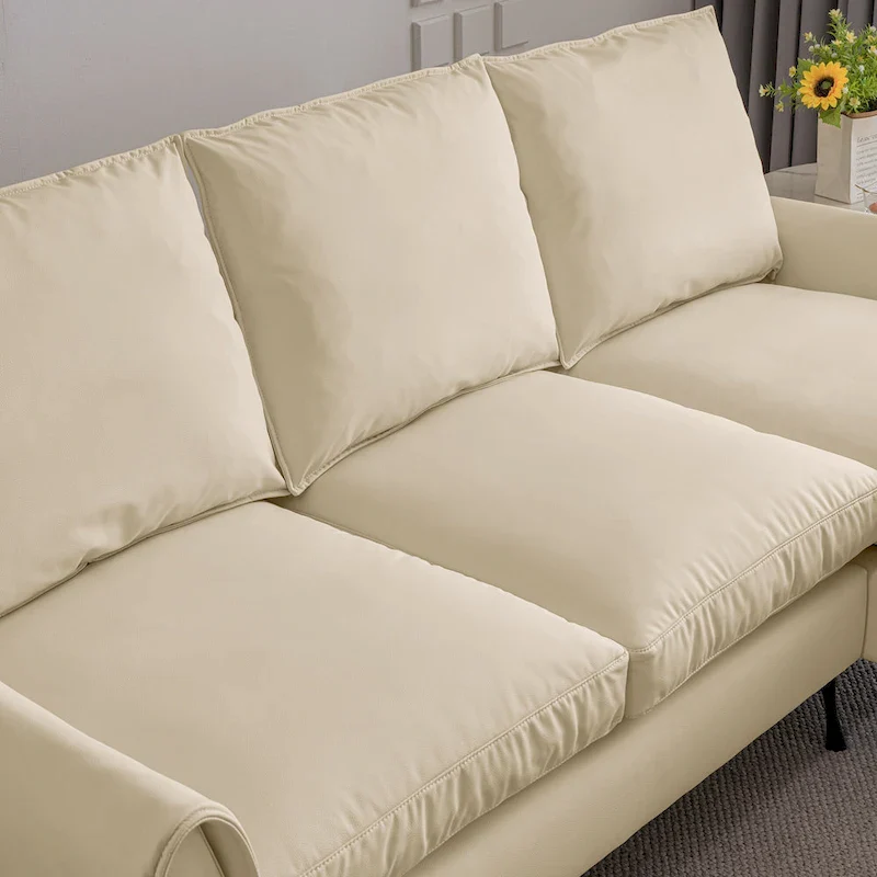 Modern L-Shaped Sofa Couch With Reversible Chaise Lounge