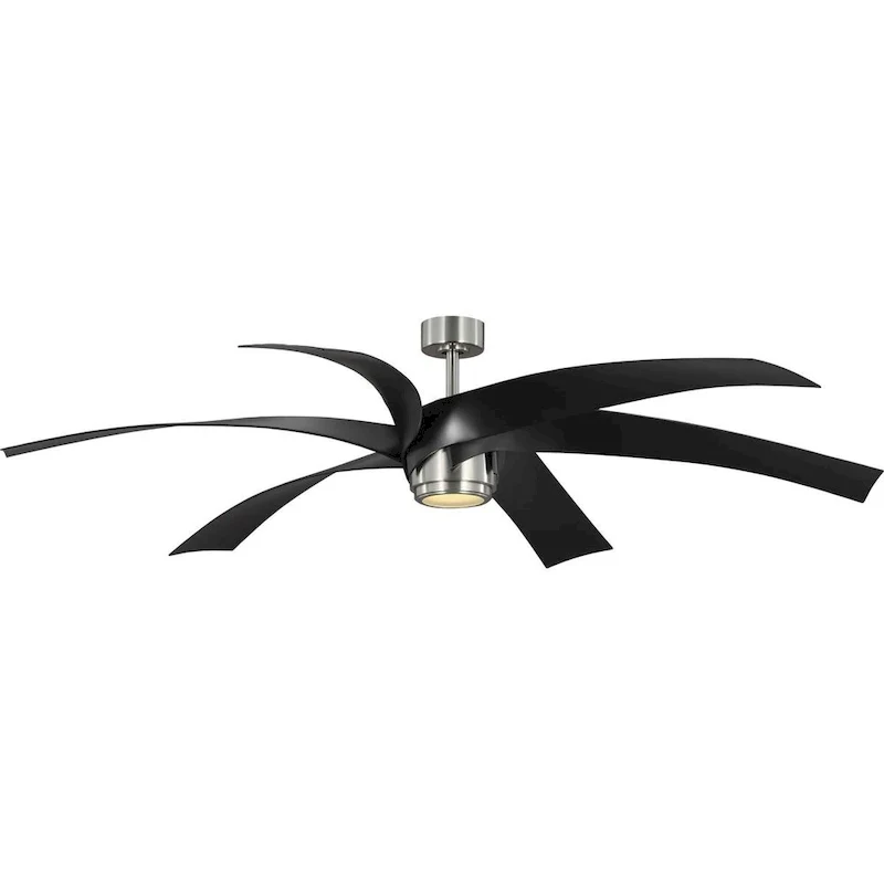 Insigna Collection 72-in Six-Blade Brushed Nickel Contemporary Ceiling Fan with Matte Black Blades - 72 in x 72 in x 14.75 in