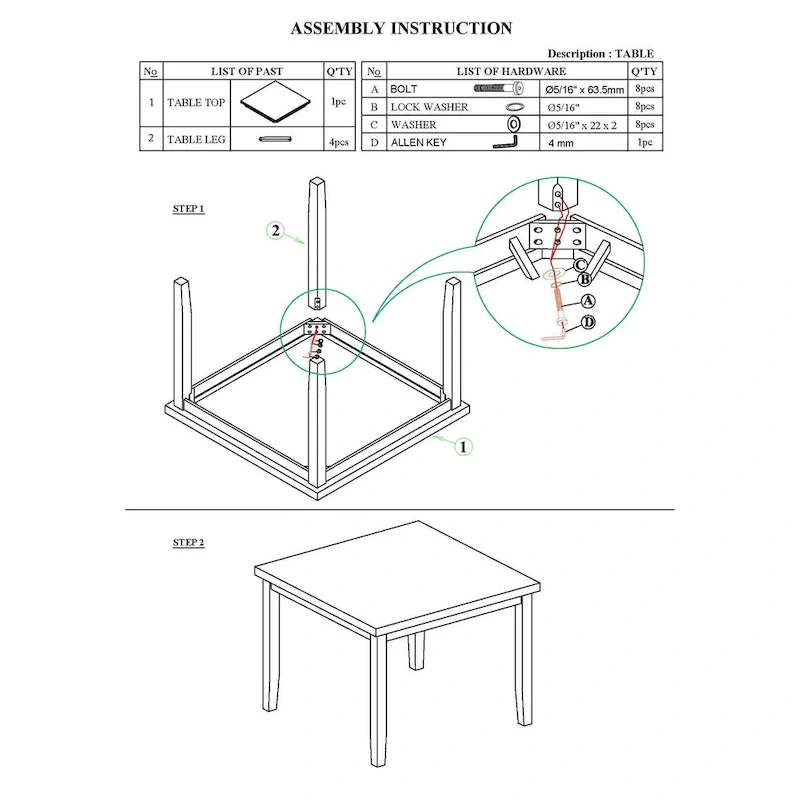 Spacious Wooden High Table Faux Marble Top Brown
