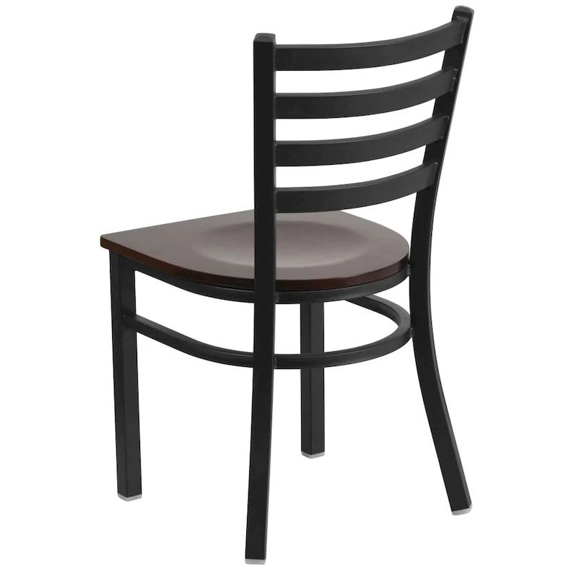 2 Pack Ladder Back Metal Restaurant Chair - 16.5W x 17D x 32.25H - 16.5W x 17D x 32.25H