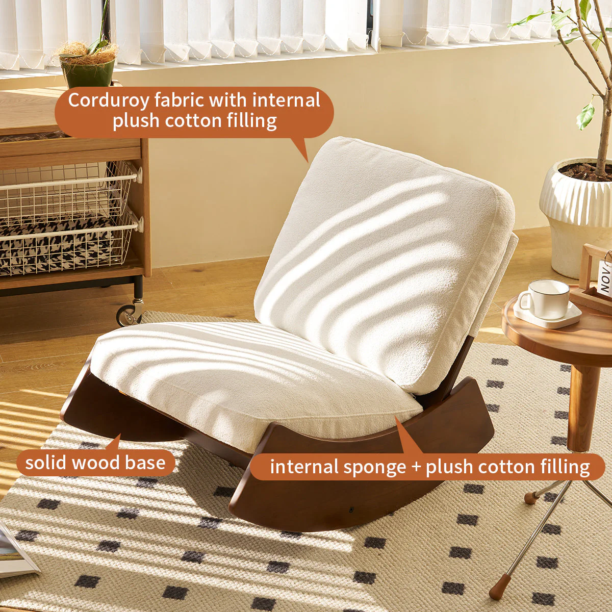 Walker Edison | Modern Glider Rocking Solid Wood Chair