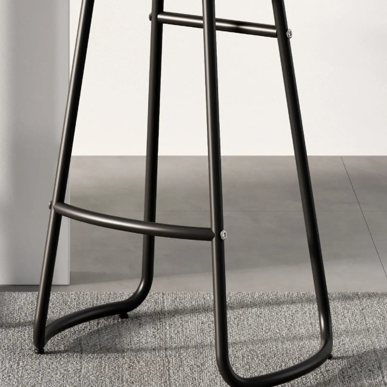 Brown Saddle Backless Counter Bar Stools with Footrest