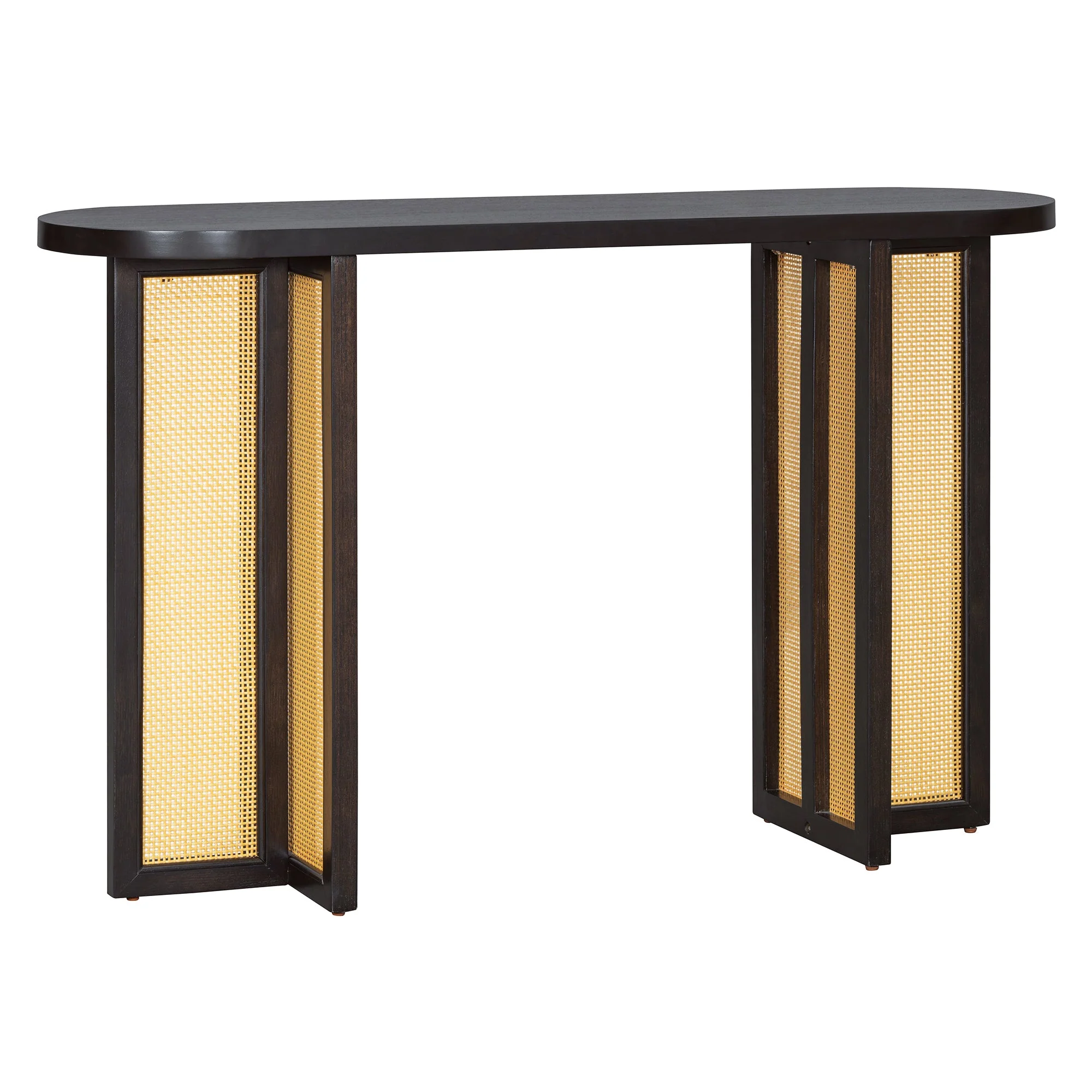 Walker Edison | Farmhouse Rattan Console Table Entryway Table