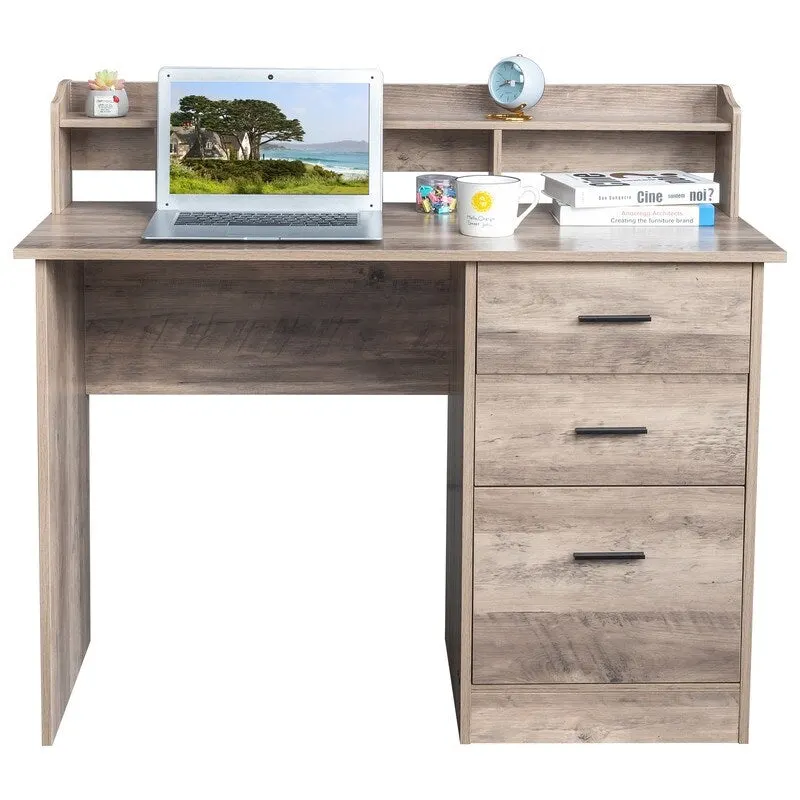 43.31 3 Drawers Wooden Computer Desk with Letter File Cabinet