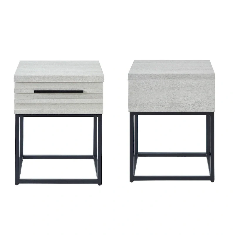 Roundhill Furniture Astral 3-Piece Upholstered Bedroom Set Tufted Wingback Bed with Two Nightstands