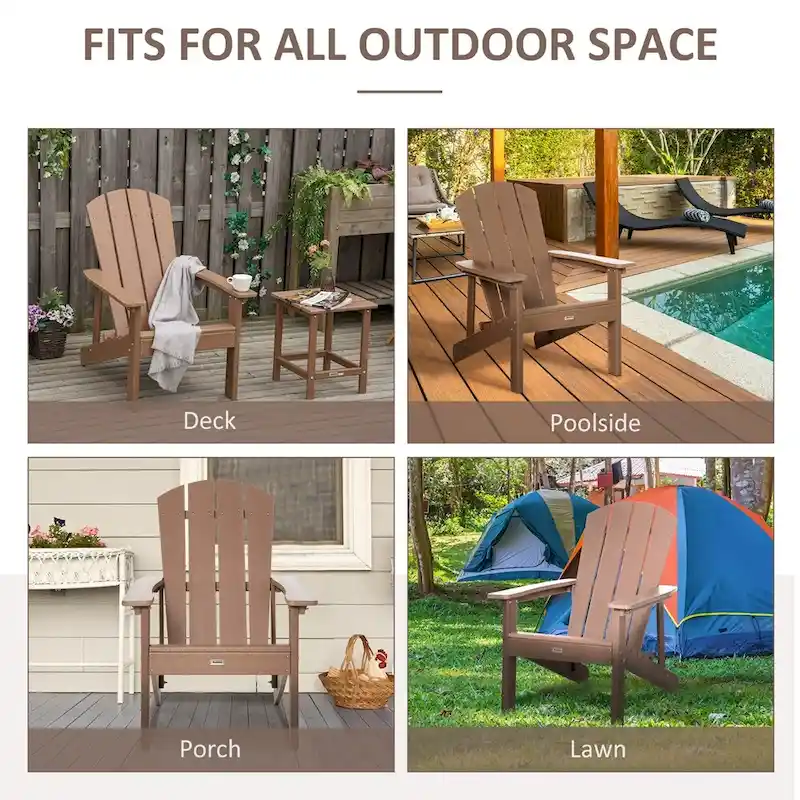 Adirondack Chair,Faux Wood Patio&Fire Pit Chair,Weather Resistant HDPE