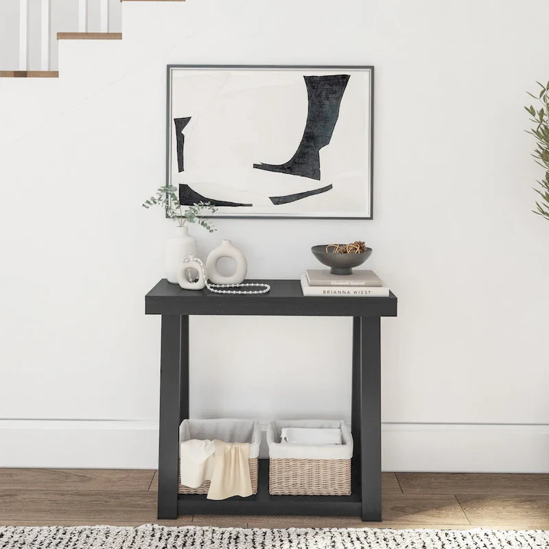 Plank and Beam Classic Console Table with Shelf - 36