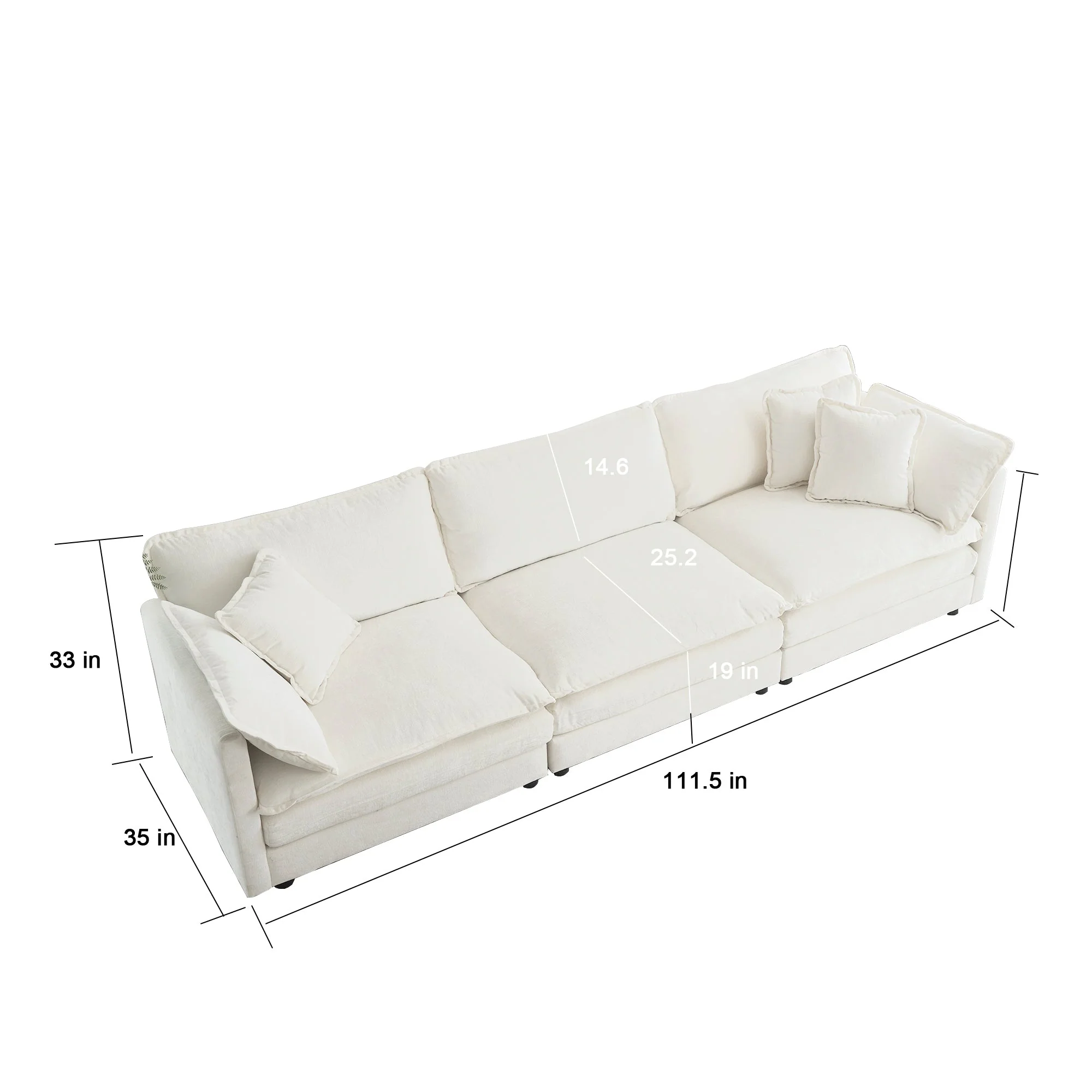 Walker Edison | Comfy Cloud Modular Sectional Sofa with Ottoman