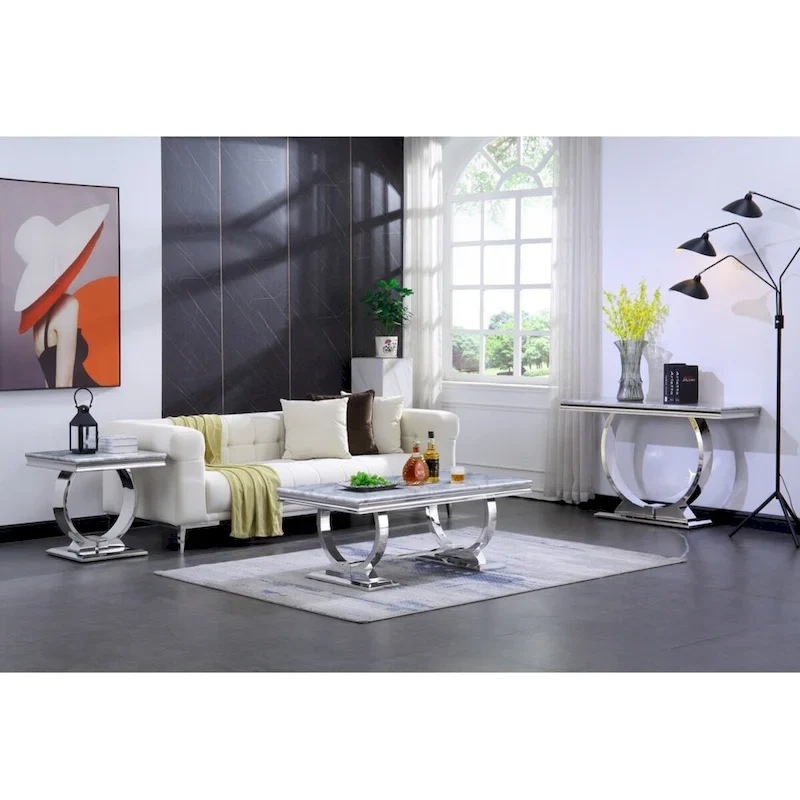 50 inch Rectangle Console Table with Circle Base