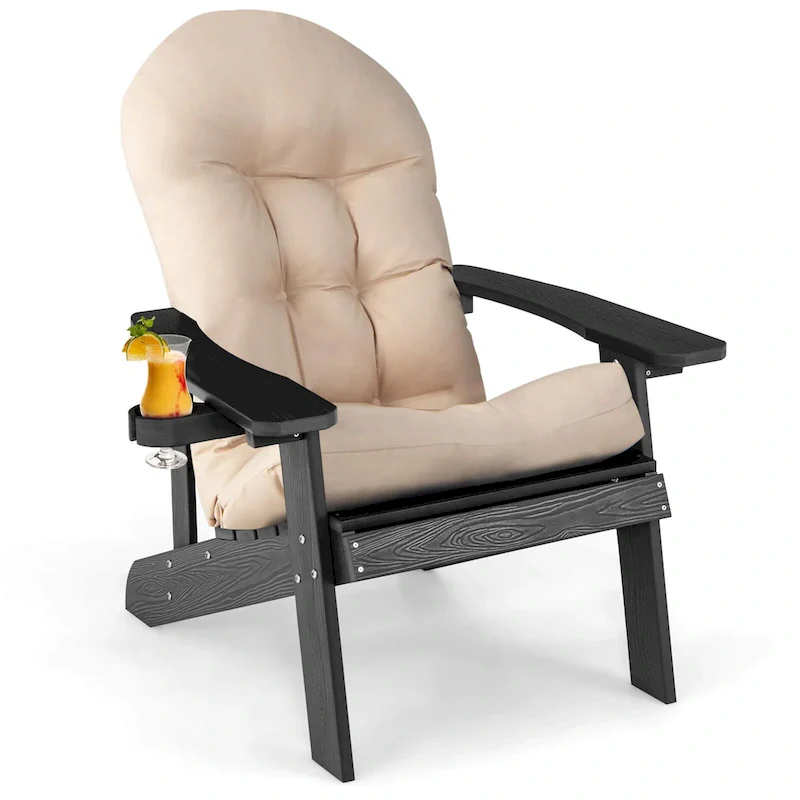 Costway Adirondack Chair HIPS Adirondack Chair with Cup Holder & - See Details