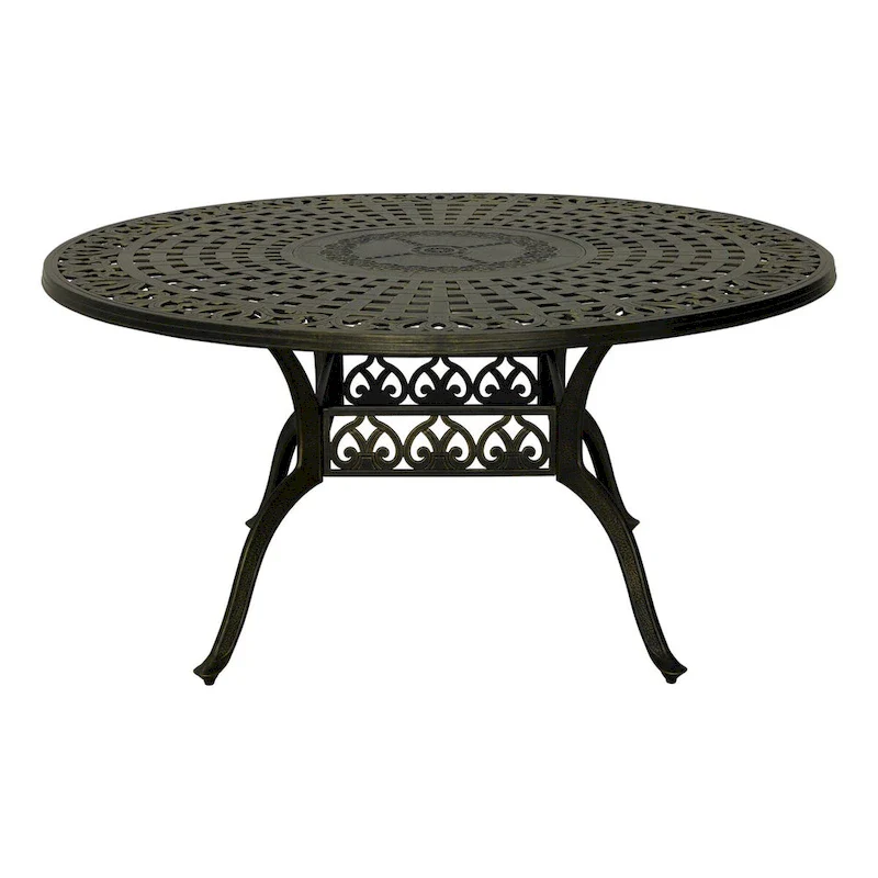 59 Elegant Openwork Cast Aluminum Round Table - Bronze