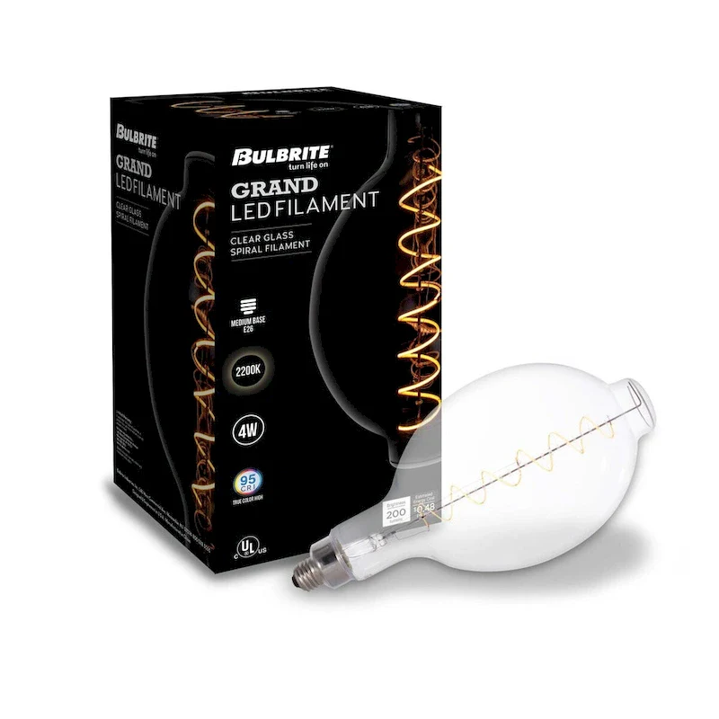 Bulbrite 4 Watt Grand Filaments Medium Dimmable (E26) LED Bulb - 200 Lumens, 2200K, and 95 CRI