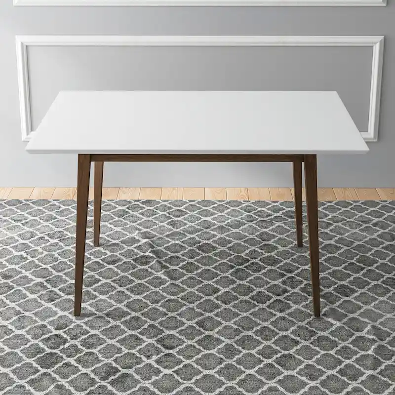 Alda Mid-Century Modern Rectangular Solid Wood Dining Table
