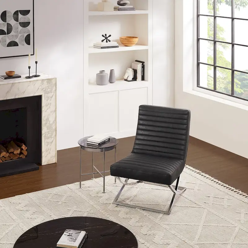 Art Leon Retro Armless Leather Chair