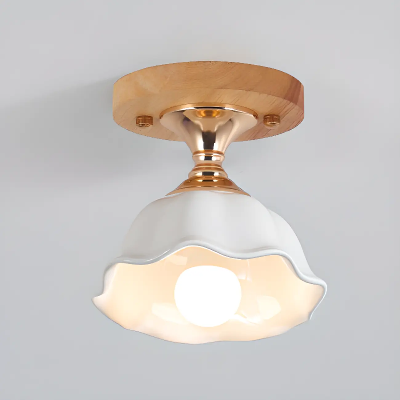 Modern 5 Ceramic Semi Flush Ceiling Light for Hallway Decor