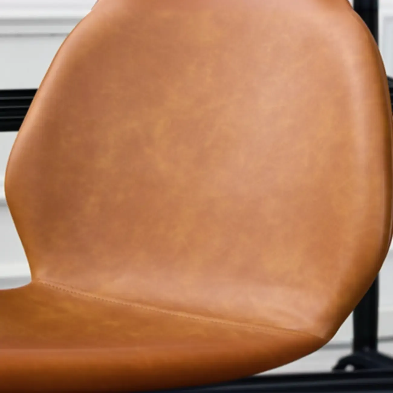 Modern Metal Frame Leather Bar Stool Counter Height