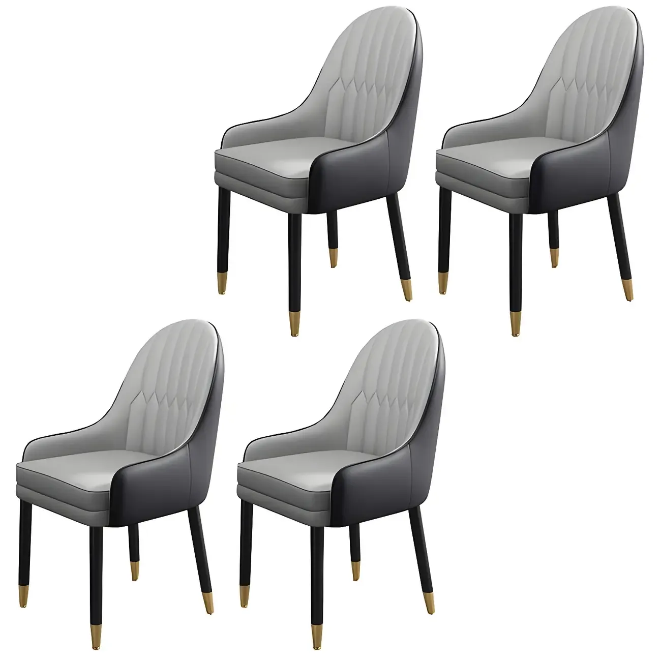 Modern Leather Upholstered Dining Chair with Arms