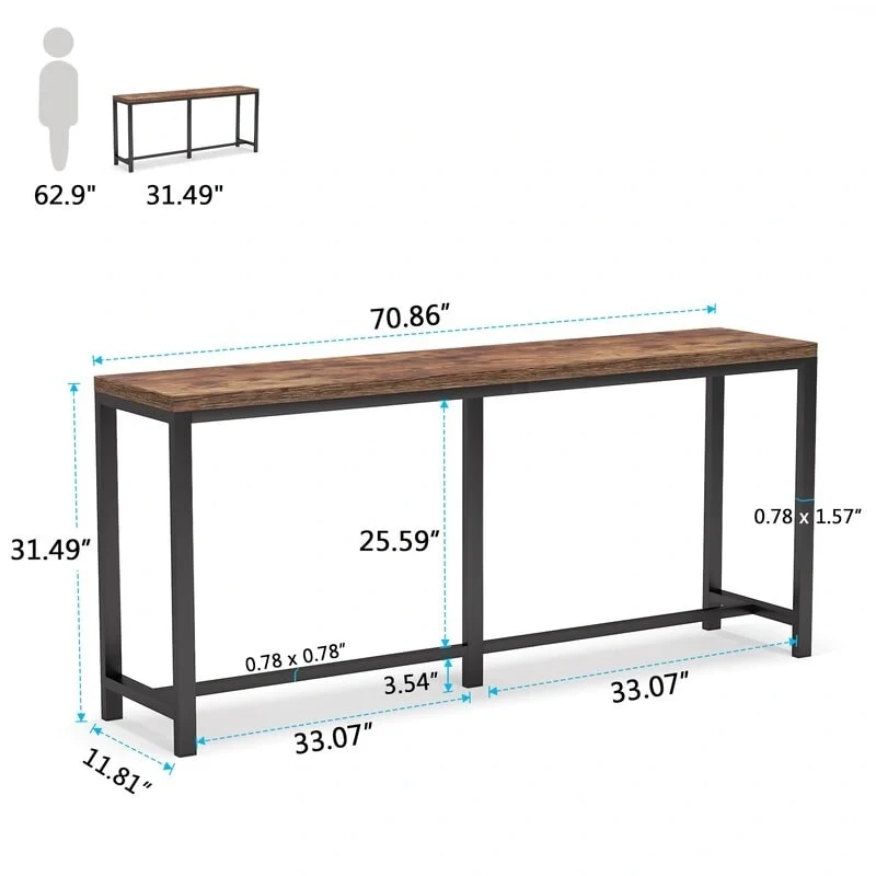 Extra Long Sofa Table, 70.9 inches Console Table Behind Couch/Sofa, Entrance Table/Bar Table